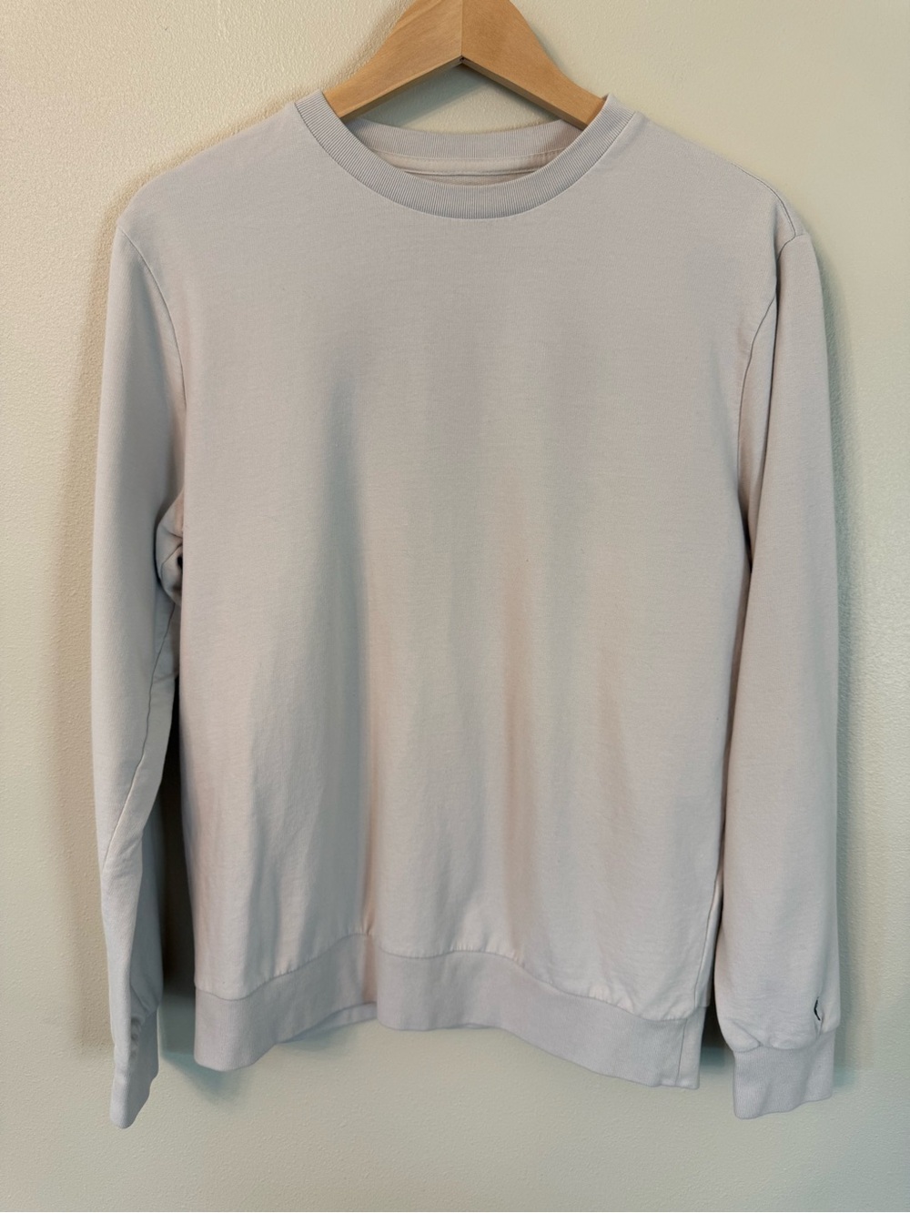 AllSaints Haste Ramskull Cotton Sweatshirt Mens Small Beige Gray Crewneck - Picture 3 of 8